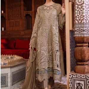 Maria b three piece embroidery formal dress